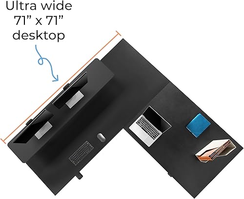 Miniatura 7 de Stand Steady Tranzendesk Power - Escritorio eléctrico extragrande de 71 pulgadas en forma de L | Escritorio de esquina gigante y estación de trabajo
