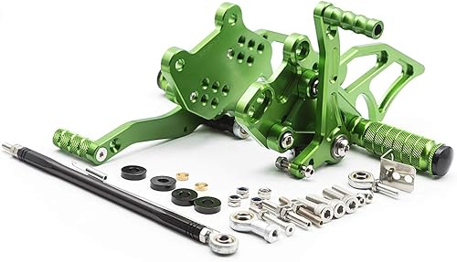 Miniatura 6 de FXCNC Juego de clavijas traseras ajustables anodizadas CNC Billet para motocicleta, juego de reposapiés trasero compatible con NINJA 250 2013-2017,