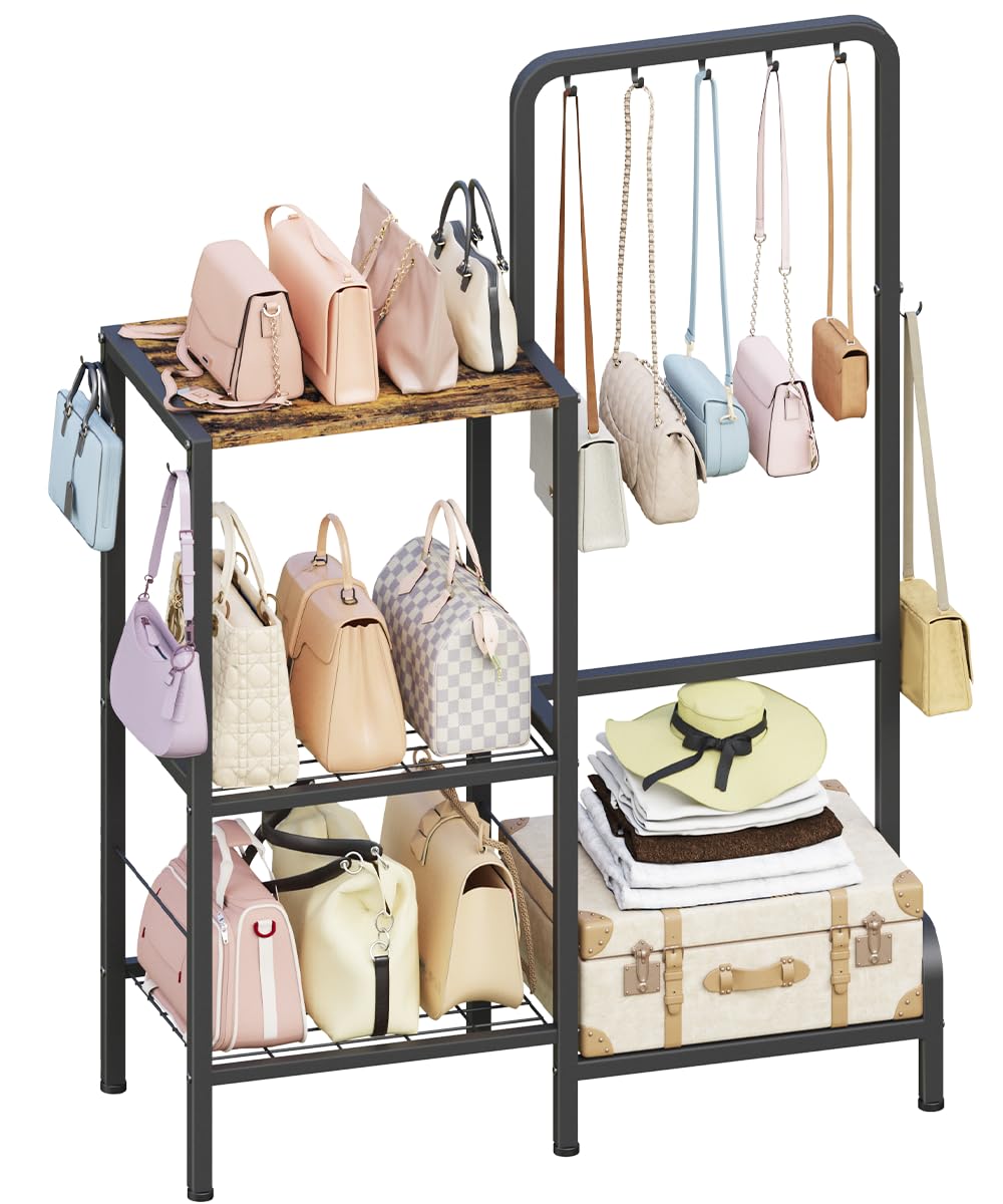 Amazon.com: Whoonba Floor-Standing 3-Tier Purse Organizer, High