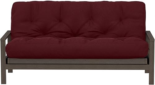 Miniatura 8 de Royal Sleep Products by The Futon Factory - Colchón de futón de espuma de 8 pulgadas, funda color borgoña sólido, tamaño matrimonial, espumas