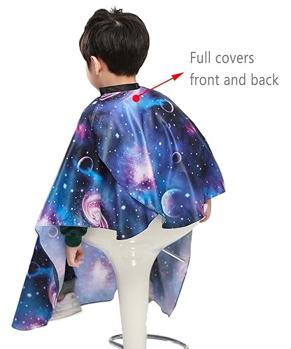 Miniatura 6 de PERFEHAIR Cubierta de capa de peluquería para corte de pelo para niños, peinado y champú, impresión de cielo estrellado espacial
