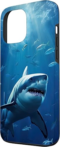 Miniatura 2 de Carcasa para iPhone 13 Pro Max Cool Great White Shark in the Blue Ocean Animal Graphic Art