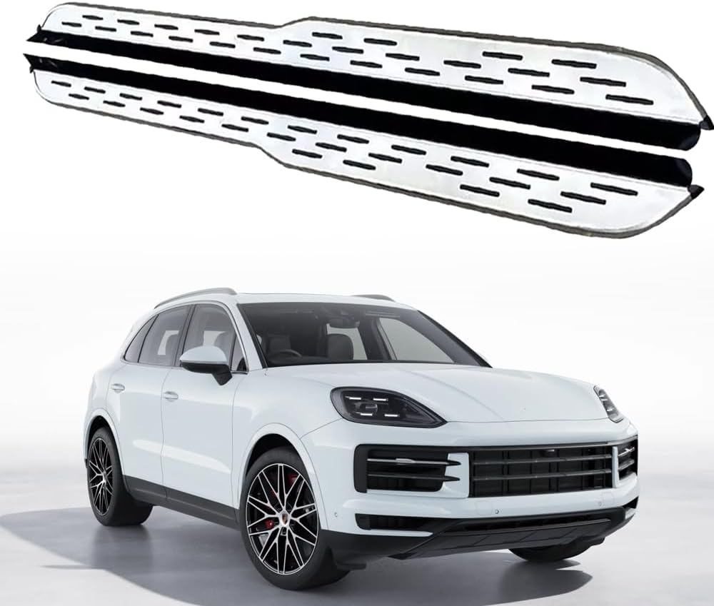 Fixed 2PCS Running Board fits for Porsche Cayenne 2018 2019 2020 2021 2022 2023 2024 2025 Side Steps Nerf Bars Accessories w/Brackets