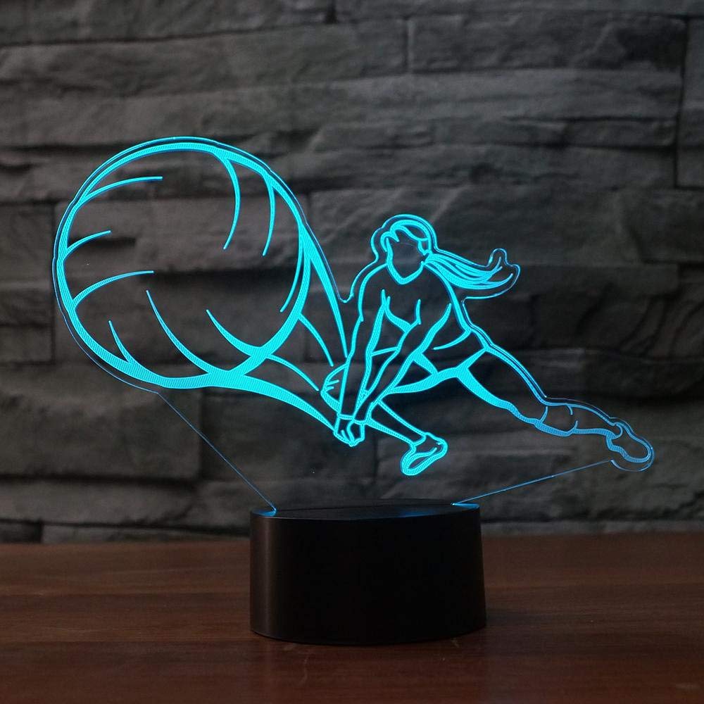 Lampada 3D Illusione Ottica A Led - Pallamano - 16 Colori Con Telecomando - Luce Notturna USB Per Cameretta E Regalo