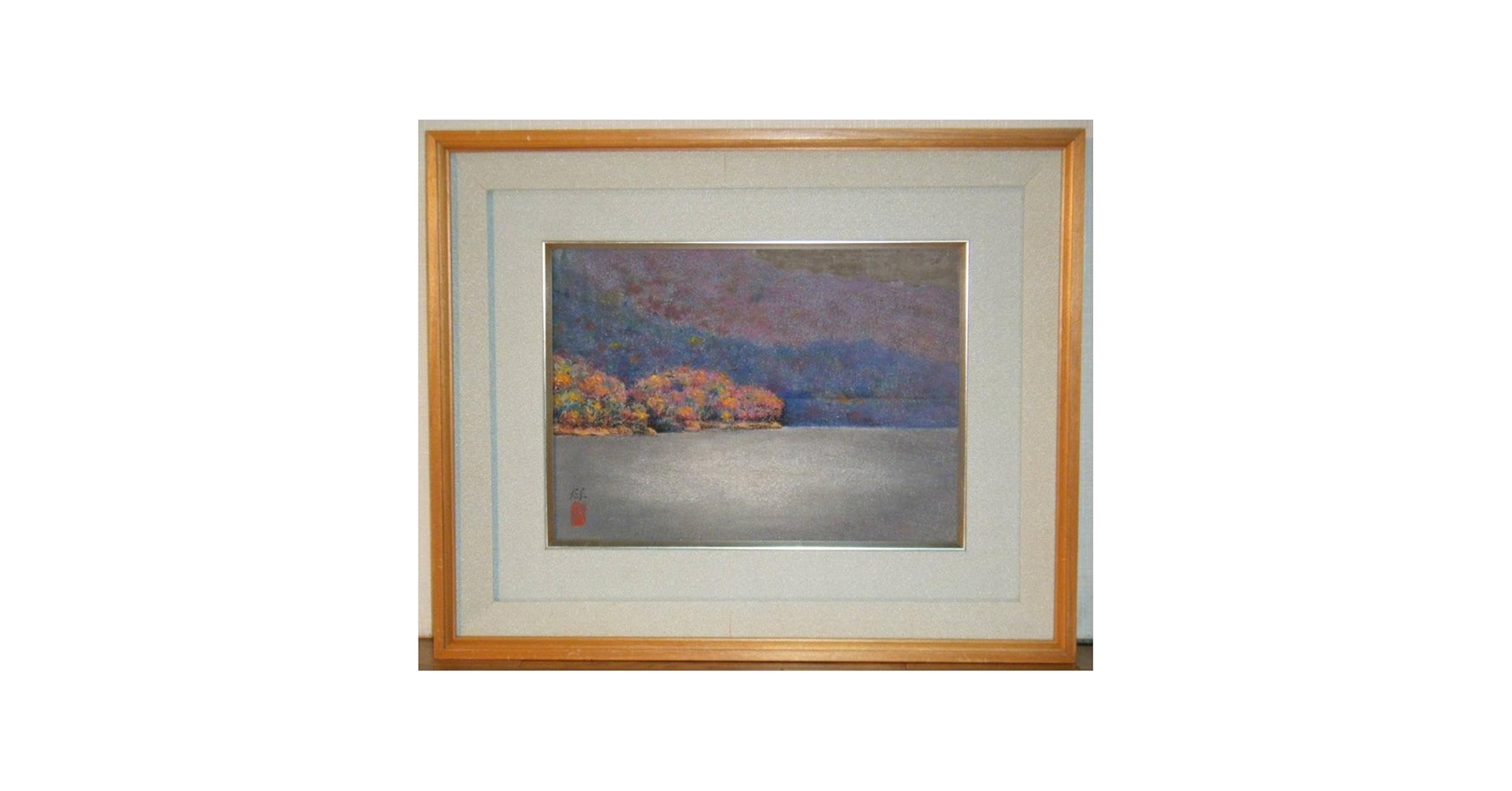 保男アート作品 Amazon.co.jp: 真作 絵画 青谷保男 日本画4号 秋 院展奨励賞