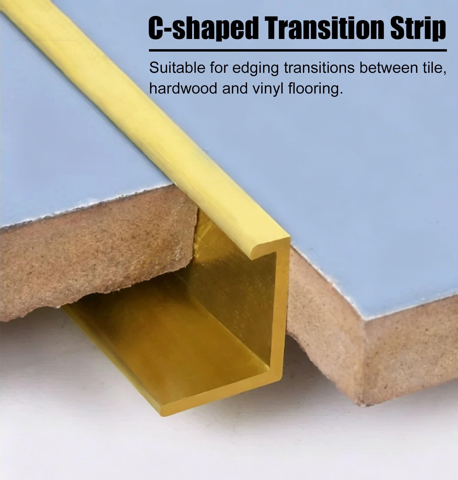 Soglia di Dislivello Pavimento Profilo di Transizione in Ottone Spazzolato per Piastrellatura, Copertura per Soglie con Altezza Compresa Tra 10,5 e 22,5 mm(H 22.5mm(7/8in))