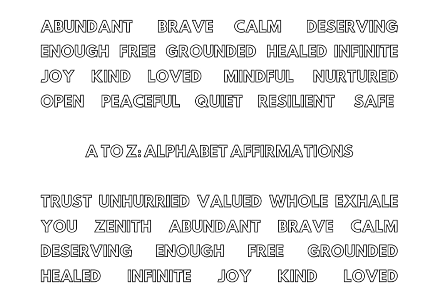 A to Z: Alphabet Affirmations: A Wellness Affirmation Guide