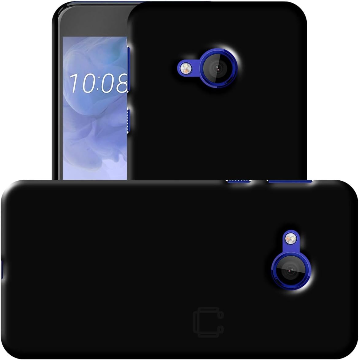 Case Creation HTC u Play (2018) Back Cover,Hard Back case 360 Protection for HTC u Play (5.20-inch) - Pitch Black - Black
