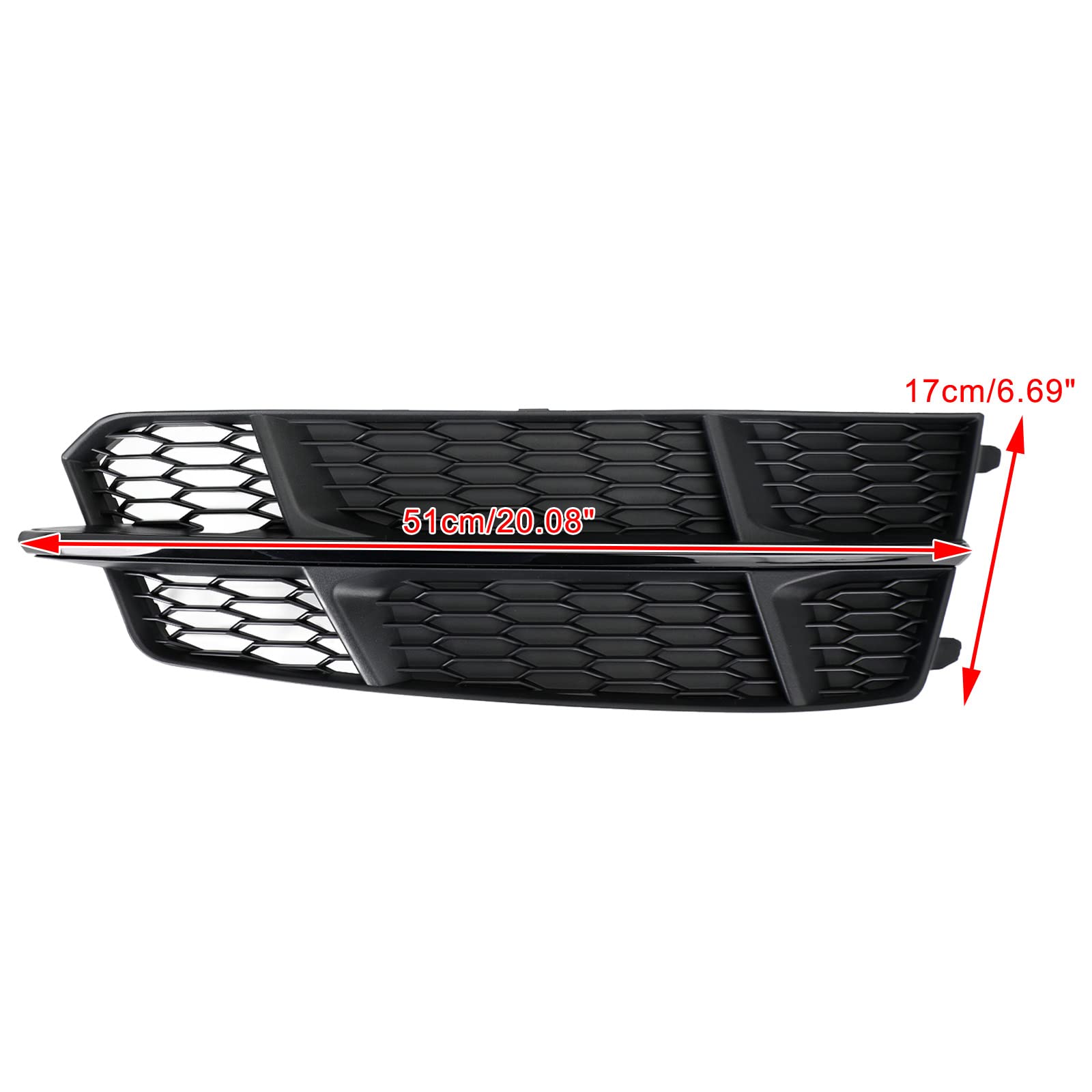 Griglia paraurti Anteriore Front Bumper Lower Grille Fit for Audi A6 C7 S-Line 2016-2018 Matt Black (No Logo)
