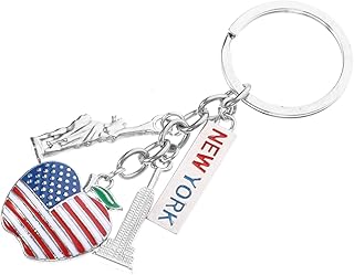 New York Keychain Metal Key Ring Metal Keychain Hanging Keychains Creative Gift Keyrings Alloy Key Holder Key Chain Travel United States Metal Pedant Keychain