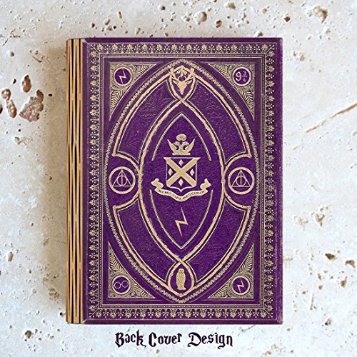 Image of KleverCase Book Cover Themed 360 Degree Chargeable Reading Lamp, Night Light, Desk, Bedside Light. (Purple Spells, Large Size White Light)