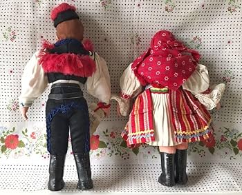 チェコ人形　ハンドメイド　民族衣装　2体　アンティーク　レトロ　スロヴァキア チェコスロバキア 民族衣装 人形 ヴィンテージ - メルカリ