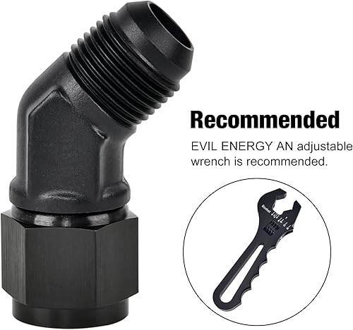 Miniatura 10 de EVIL ENERGY 8AN hembra a AN8 macho Flare Adaptador giratorio de 90 grados Aluminio Negro