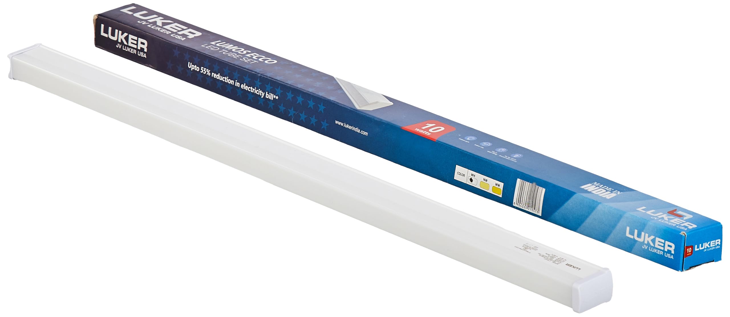 LUKER JVLuker 10 Watt LED Batten 2 Feet Energy Efficient Tubelight High CRI Slim & Bright Tubelights for Home Living Room and Bedroom Indoor Outdoor, 1 Year Warranty (Pack of 1, White)-image-12