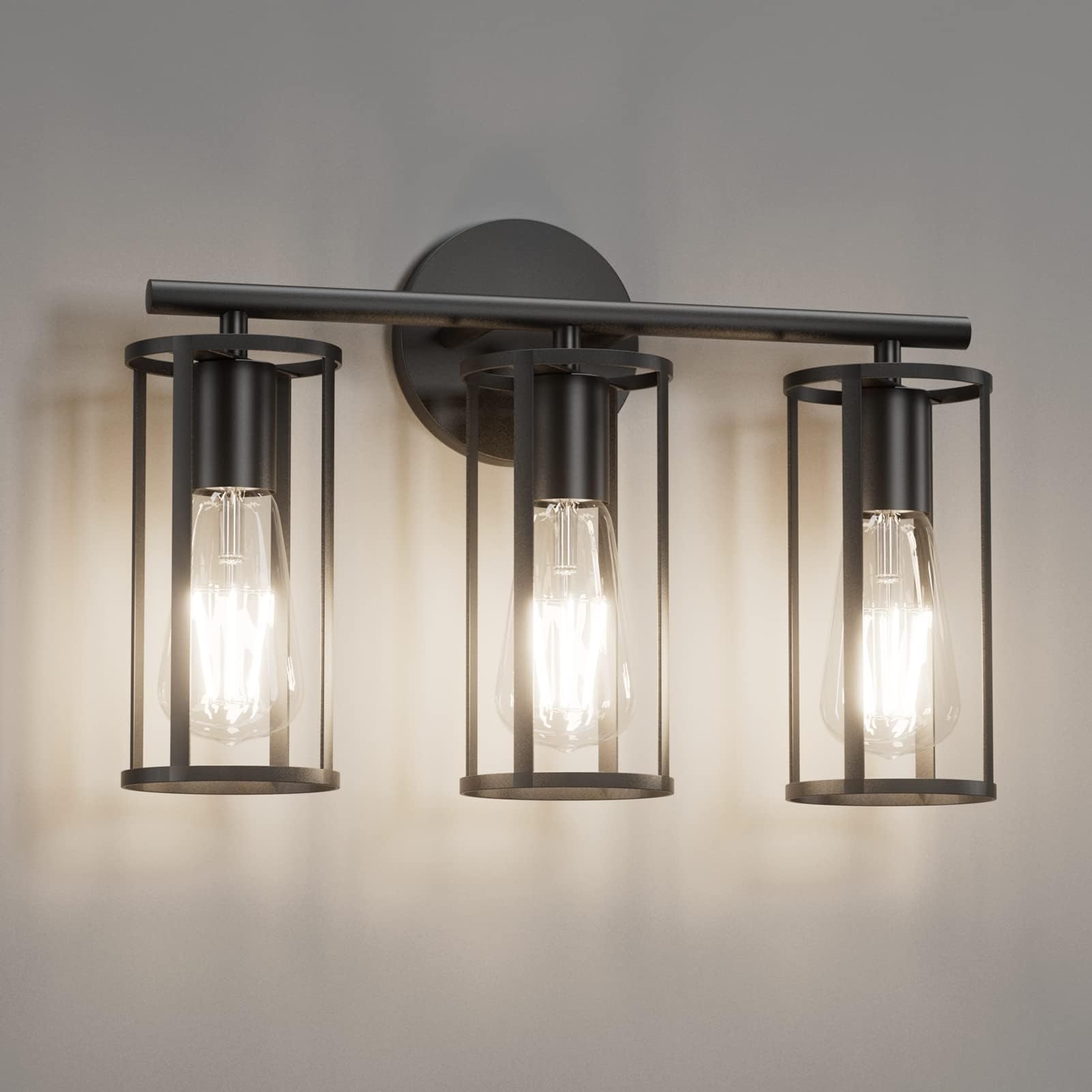 Aipsun Black Bathroom Light fixtures,3 Lights Farmhouse Bathroom Light ...