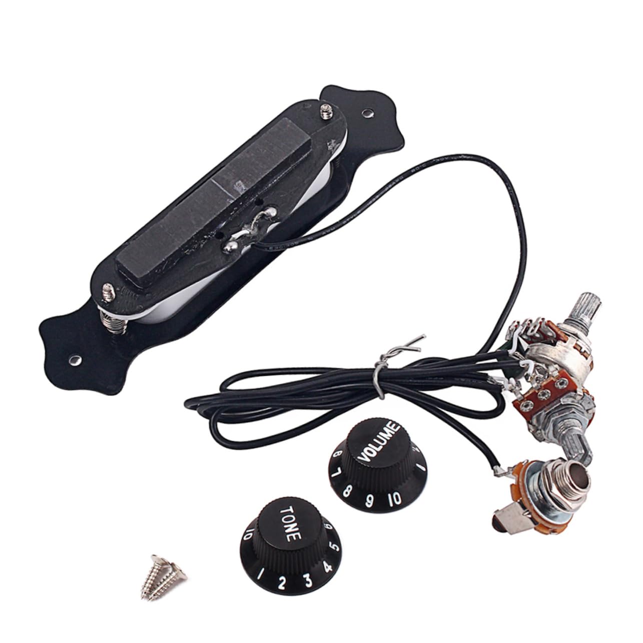 3pezzi Pickup Elettrico Per Chitarra Acustica Corde Con Controllo Di Volume e Tono Design Pre-cablato Compatibile Con Chitarre Folk e Elettriche Nero