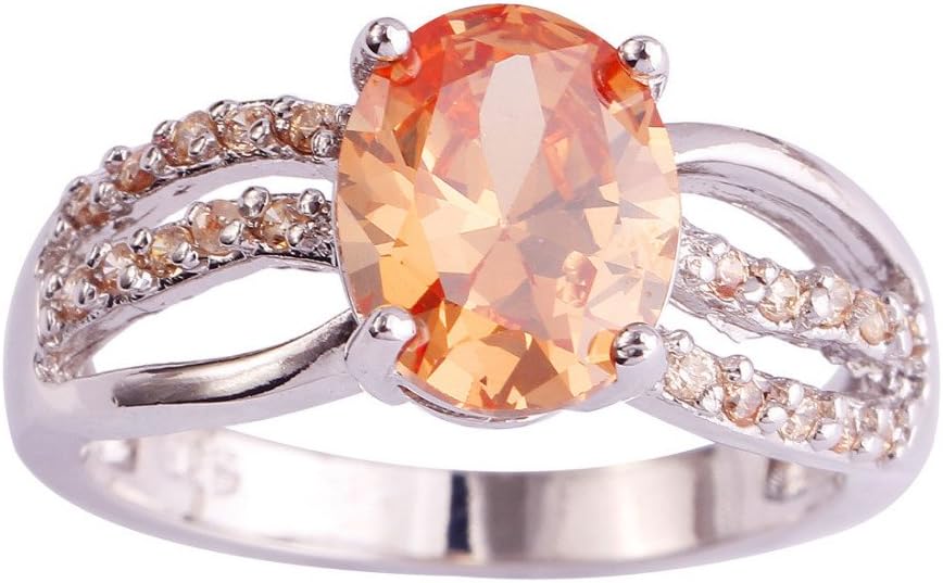 Hot Sales Oval 810mm Morganite Silver Ring Fashion Jewelry Men Rings 5 R5