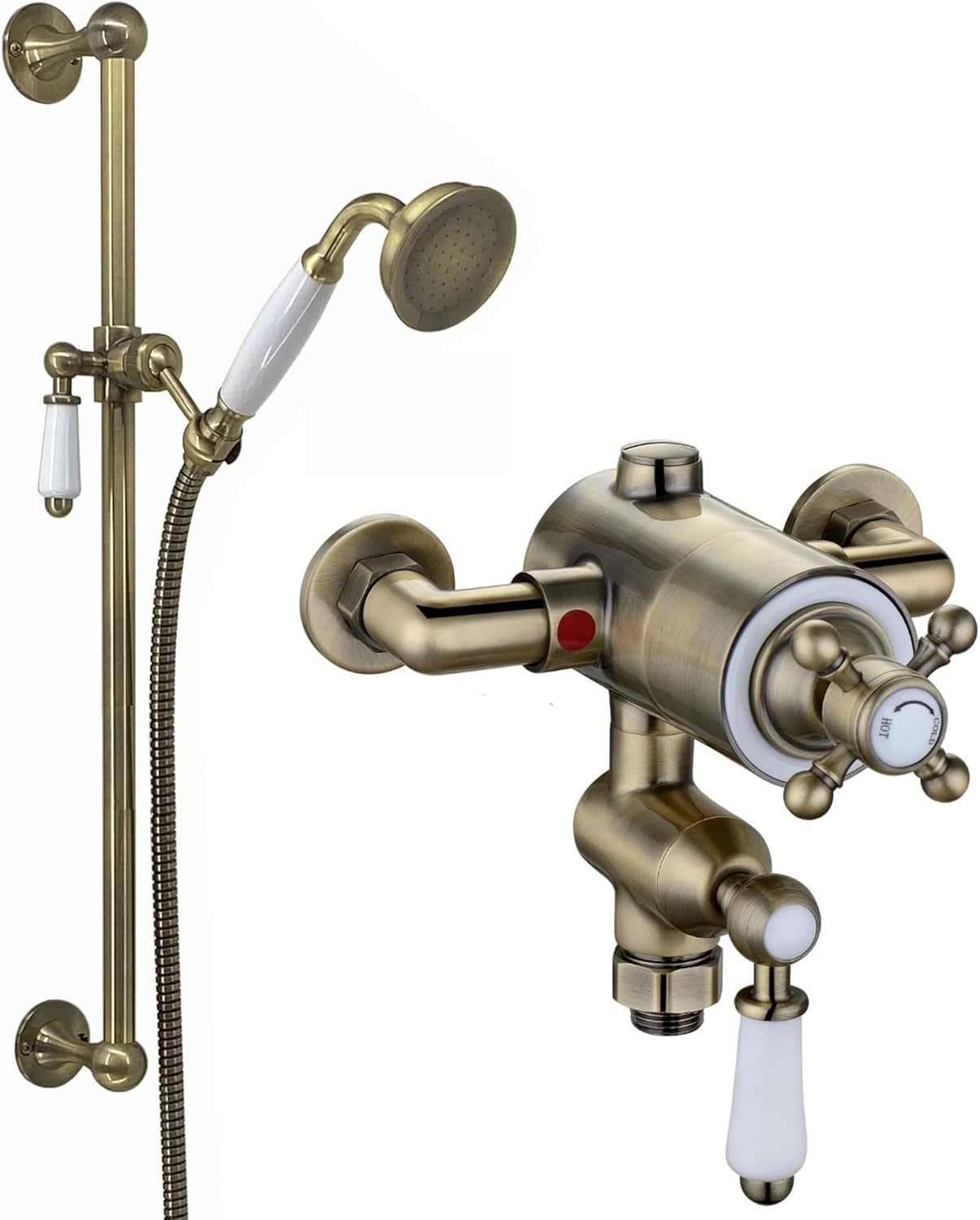ENKI, Viscount, SH0160, Traditional Thermostatic Shower Mixer Valve Set