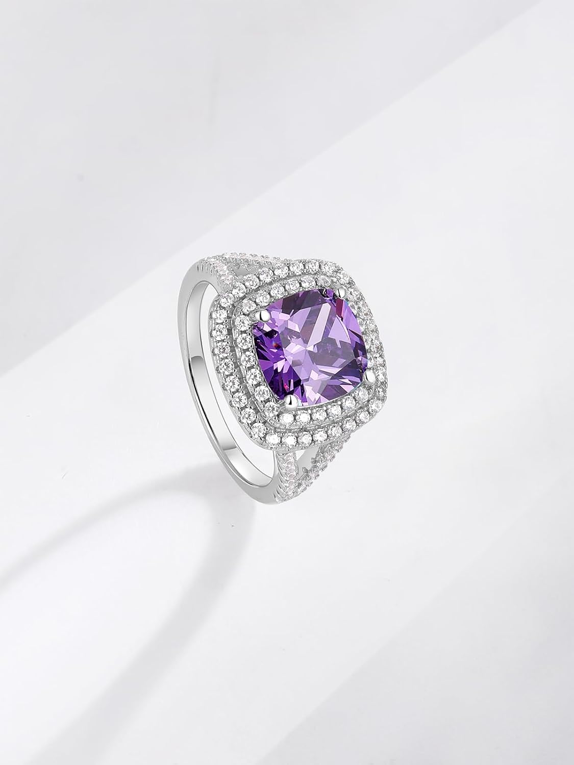 Princess Diana Engagement Ring, Cushion or Oval Cut, 925 Silver Gold Plated Sapphire/Emerald/Ruby/Amethyst/Aquamarine/Opal Statement Cocktail Rings for Women Gemstone Ring Gift Jewelry for Lover Wife
