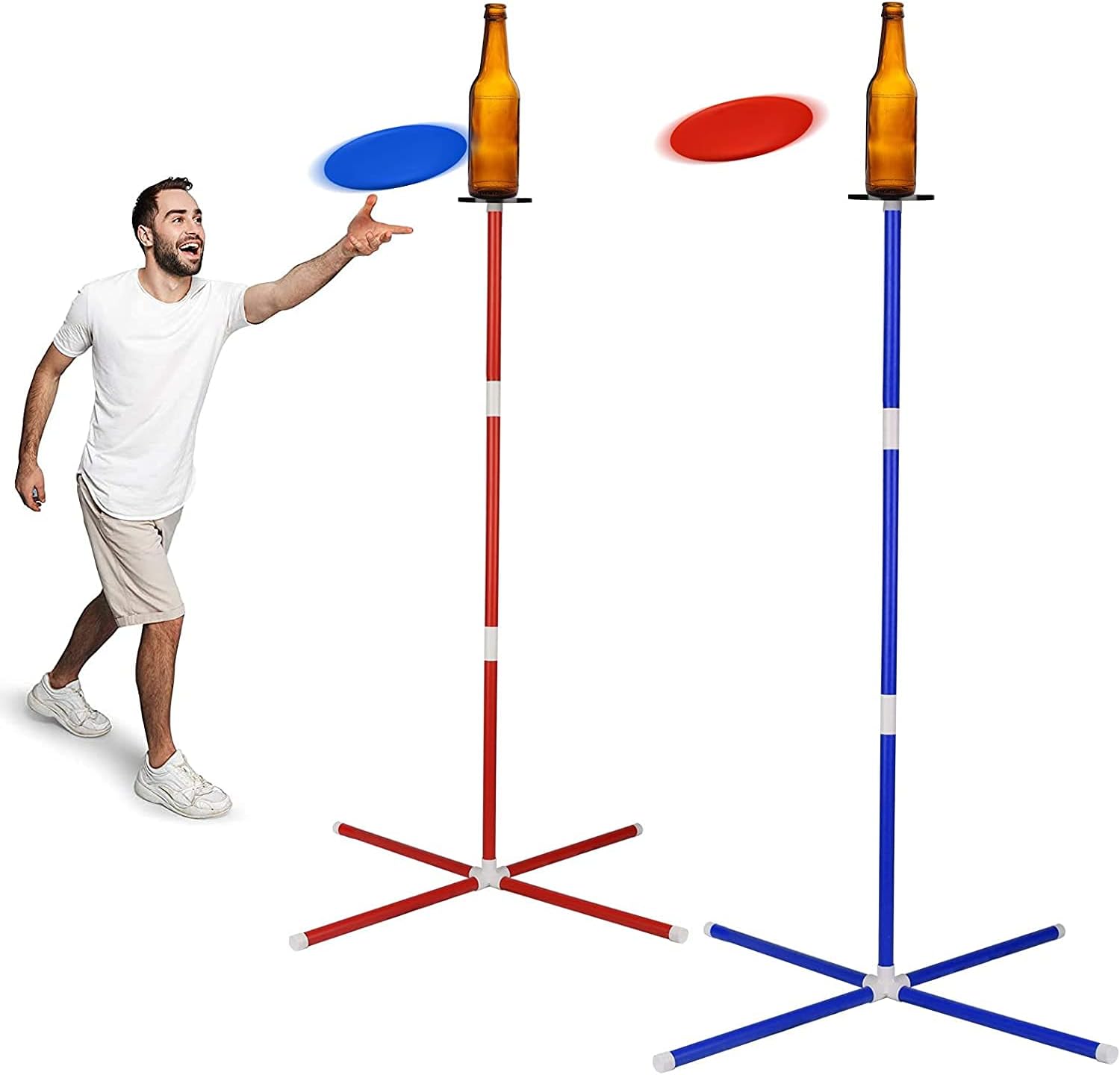 BIGTREE Outdoor Games for Family - Yard Games Flying Disc Frisbee Set, Fun for Family, New Fun Disc Toss Game for Beach, Lawn, Backyard, Park, Camping or Outside Games