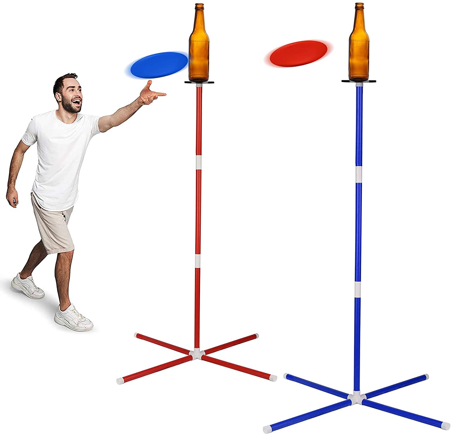 BIGTREE Outdoor Games for Family - Yard Games Flying Disc Frisbee Set, Fun for Family, New Fun Disc Toss Game for Beach, Lawn, Backyard, Park, Camping or Outside Games