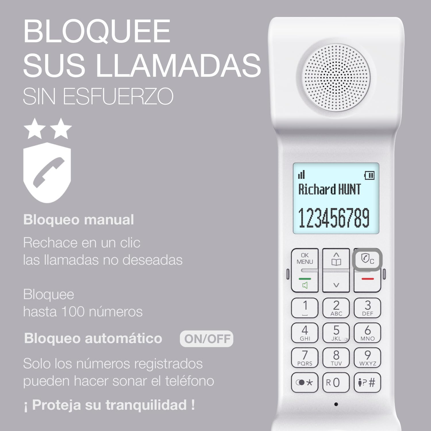 ALCATEL Epure Iconic - Teléfono Inalámbrico DECT - Diseño Vintage - Gran Pantalla Gráfica Altamente Legible - Manos Libres - Bloqueo de Llamadas - Blanco — view 4