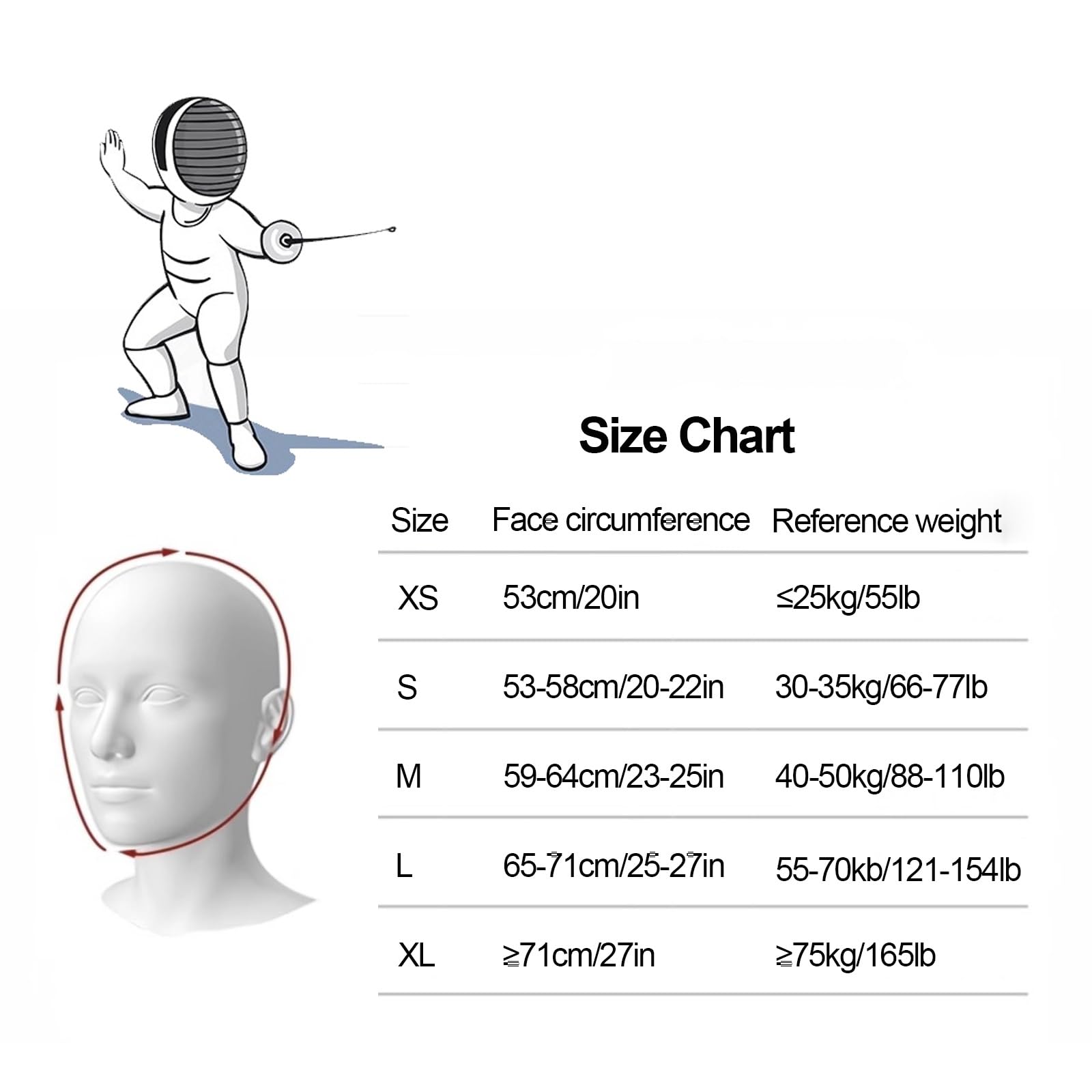 Florett-Fechtmaske, Fechtschutzhelm, Fechtausrüstung, für Florett-Athletentraining, Einsatz Für Athleten, 350N(Medium)