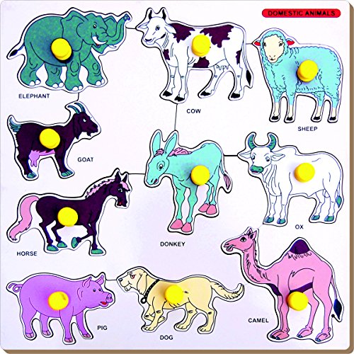 Image of Little Genius Domestics Animals with Big Knob (Large),Multicolor