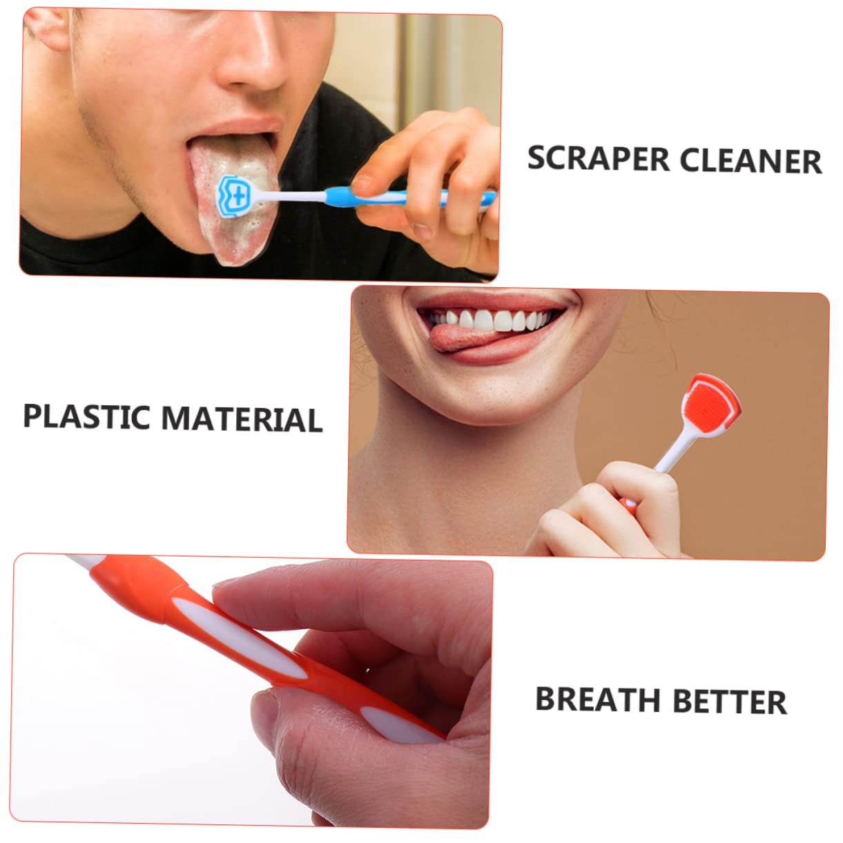 CALLARON 3 Set Spazzole Per Della Lingua Riutilizzabili Setole Micropuntiformi Per Orale Design Ergonomico Colori Blu Adulti 4 Pezzi * 3