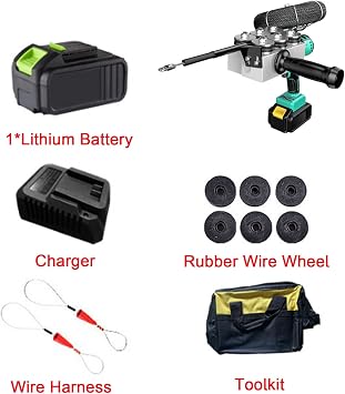 Wire Cable Puller, Automatic Wire Stringing Machine, 40m/min Cordless Electric stringing Wire Puller, Wall Electrical Wire Threader, Lithium Battery Threading Machine,1Battery