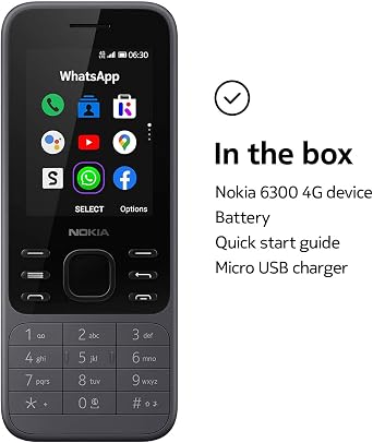 Nokia 6300 4G - Mobile Phone, Charcoal