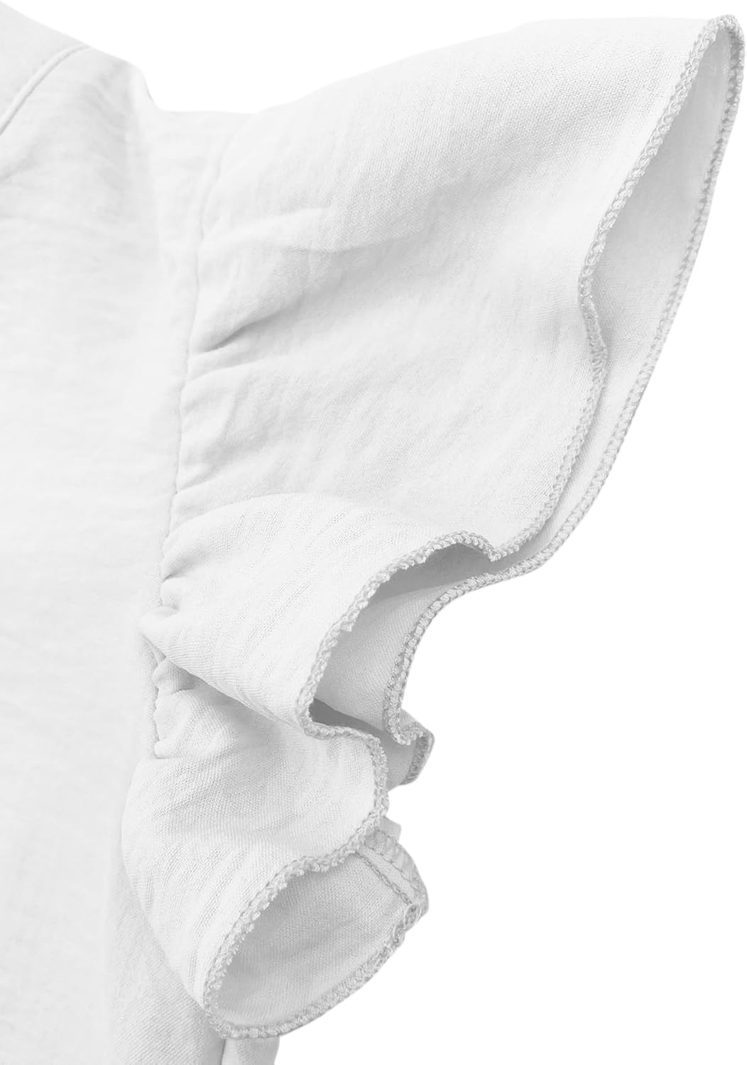 Floral Find Girls Casual Ruffle Short Sleeve V Neck Textured Shirts Summer Dressy Tunic Top Blouses - Image 4