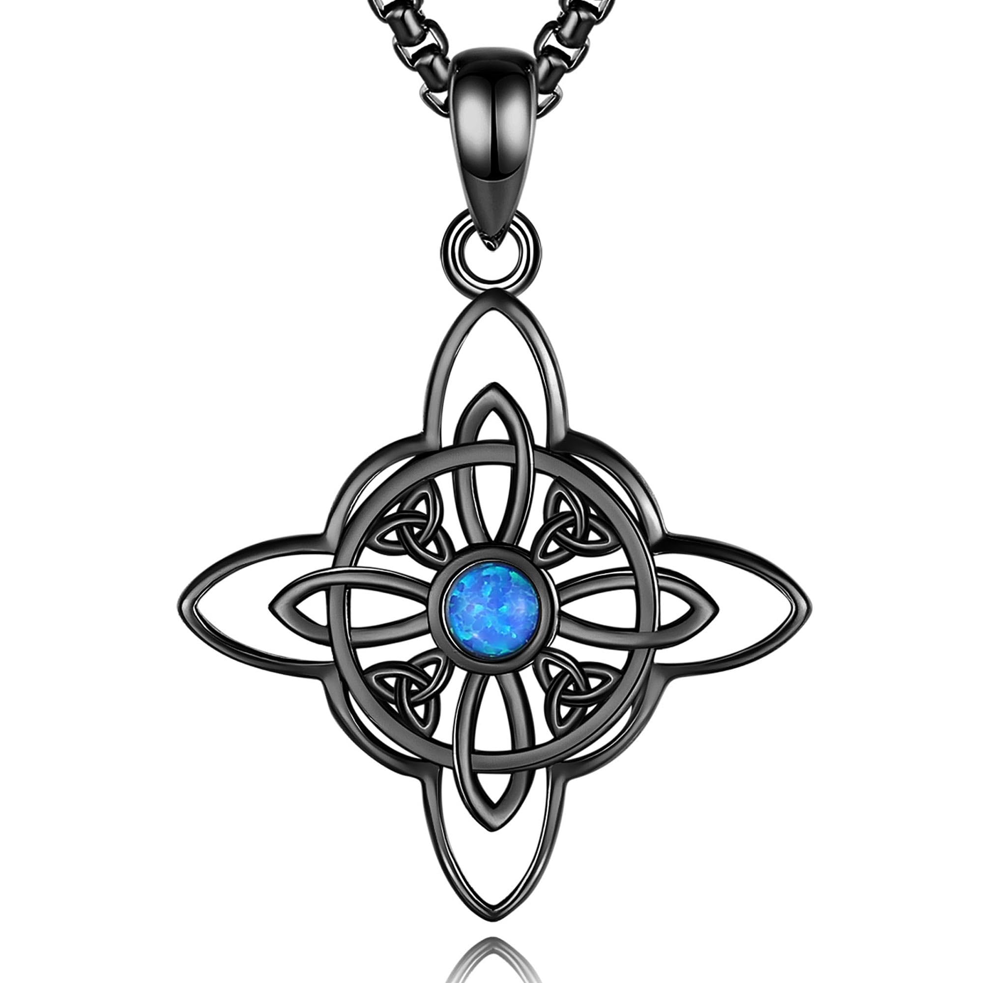 CELESTIA Nodo della Strega Ciondolo Pentacolo Amuleto Donna Celtico Collana Argento 925 Wicca Streghe Gioielli Stregoneria Esoterica Regalo