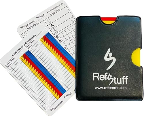 RefStuff RefScorer RefSwallet COMPACT – Football Soccer Referee Slimline Pocket Wallet Notebook with Red and Yellow Cards and 2 Match Day Record Game Cards