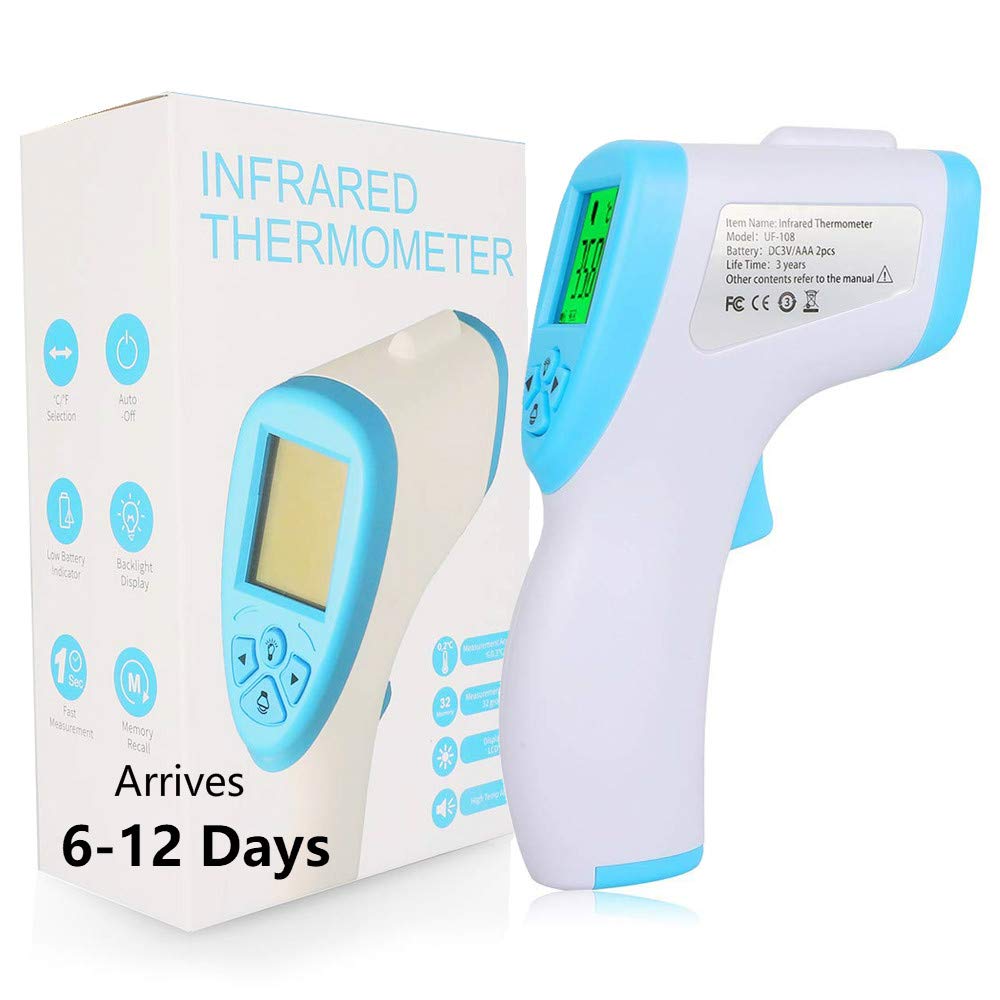Forehead Thermometer - Digital Infrared Thermometer Non-Contact,Professional Precision Digital Thermometer for Baby Kids and Adults,˚C / ˚F Adjustable with Fever Alert Function (Fast Delivery)