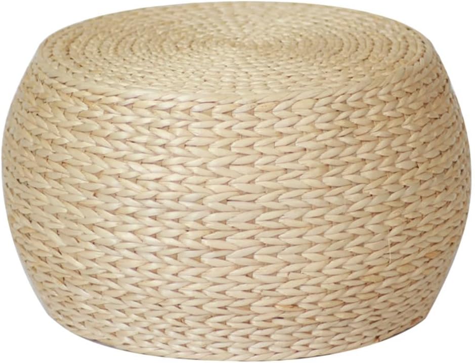 Grass Cushion Round Padded Room Floor Straw Mat Hand Woven Cushion Baby mat for Floor Foam Play mat Japaness Style Straw Futon Knitted Round Cushion Child Rattan Stool Household