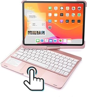 iPadAir11インチ (M3/M2) Air 第5/4世代 10.9インチ キーボード ケース 360度回転 タッチパット バックライト付き iPad Pro 11 第4/3/2/1世代 キーボード 折り畳み 一体型 多機能 (ローズ金)