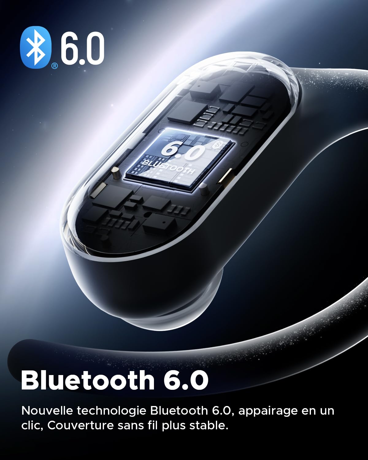truefree EarFit DS1 Écouteurs Bluetooth Sport sans Fil, Conception Open-Ear à Crochets d’Oreille, Bluetooth 6.0, 40H Autonomie, Affichage Numérique, IPX5, Audio Stéréo 3D, Connexion Double Appareil.