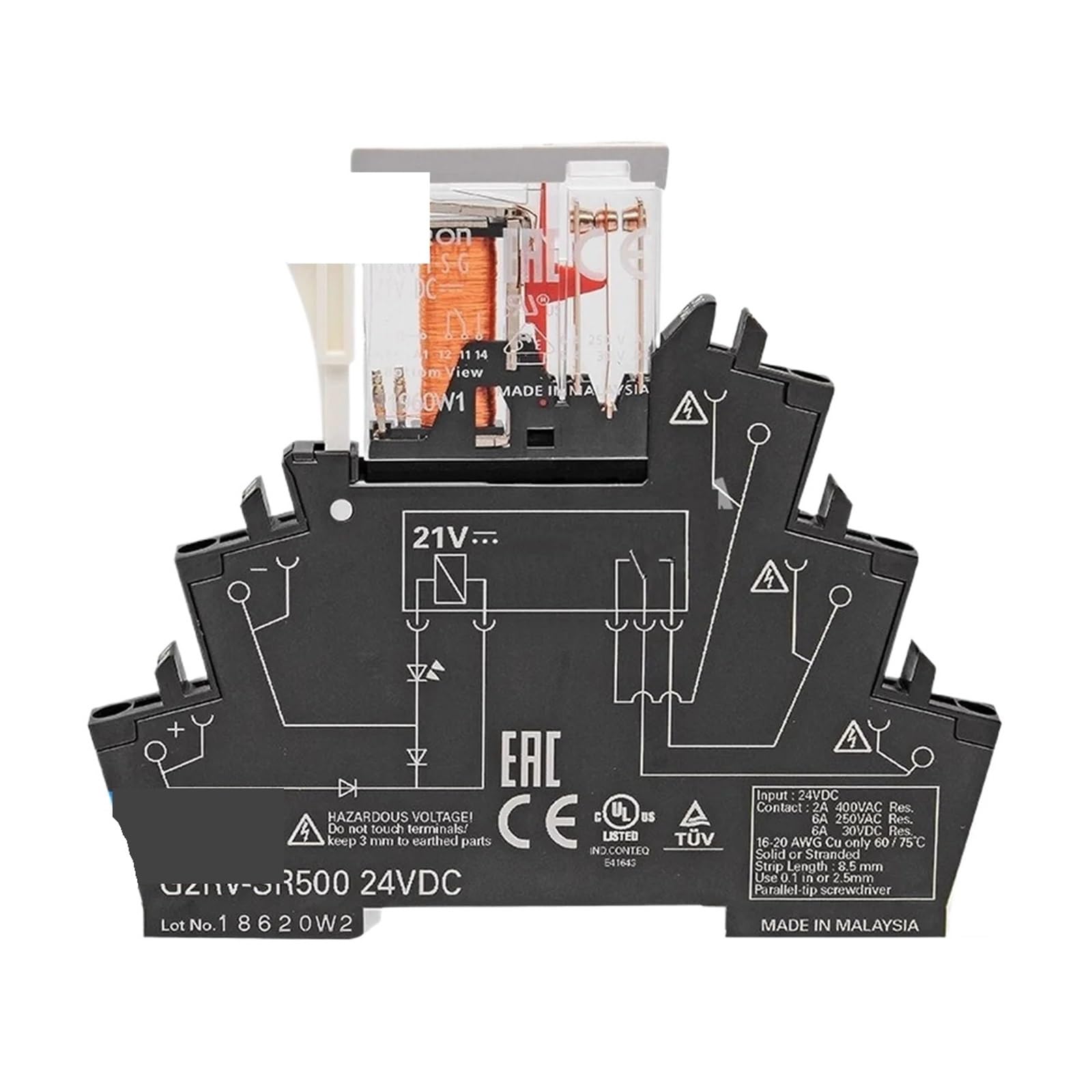 OSHZIKJII 1PCS G2RV-1-S-G 21VDC G2RV-SR500 G2RV-ST500 G2RV-SR700 24VDC RELAY(RELAY WITH BASE 6A,G2RV-1-S-G 21VDC)