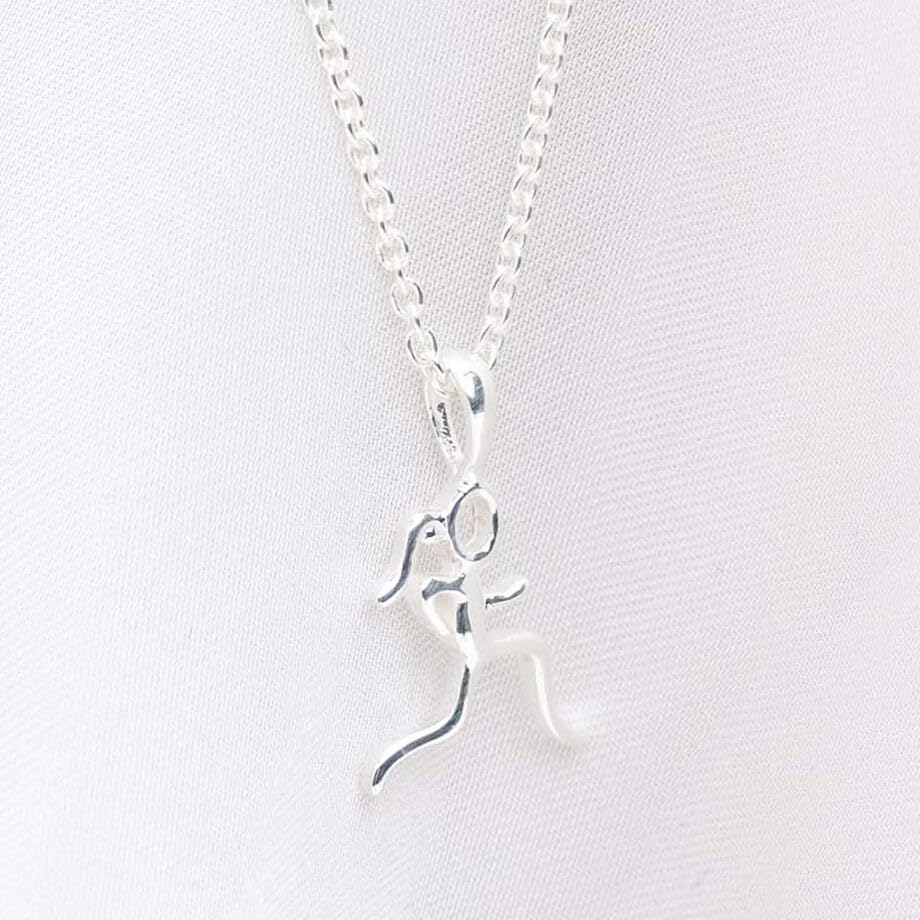 Gone For a Run Sterling Silver Mini Stick Runner Necklace | .925 Sterling Silver Necklaces | Running Jewelry2