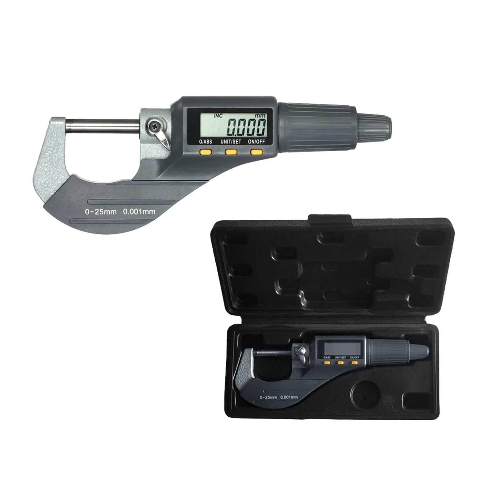 0-25mm Cyfrowy mikrometr Elektroniczny zewnętrzny 0,001mm Wysokiej precyzji głębokości Mikro suwmiarka Testowanie średnicy