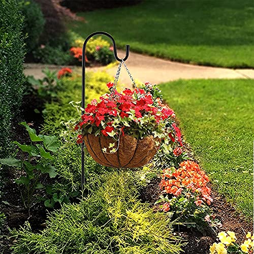 XVZ Shepherds Hook 4-pack verstelbare Shepherd Hook, 120 cm supersterke metalen tuinhaken voor het ophangen van vogelhuisjes, bloempotten, lantaarns, bruiloftsdecoratie, zwart - Image 4