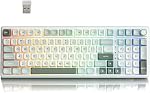 RK ROYAL KLUDGE R98 Pro Wireless Mechanical Keyboard, Creamy Bluetooth/2.4GHz/Wired RGB Gaming Keyboard with Number Pad and Knob, MDA Profile PBT Keycaps, Gasket Hot Swappable Linear Switch, Black