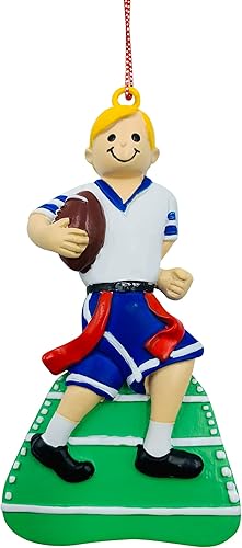 Miniatura 4 de Adornos de Navidad personalizados con bandera de fútbol 2021 Boy Blonde