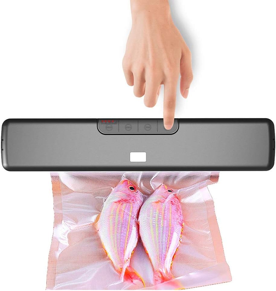 Commercial Vacuum Sealer Automatic Food Sealer Machine One-Touch Sealing 5 Gears Adjustable Temperature Provided 15 pcs Seal Bags for Meat Vegetables, Fruits
