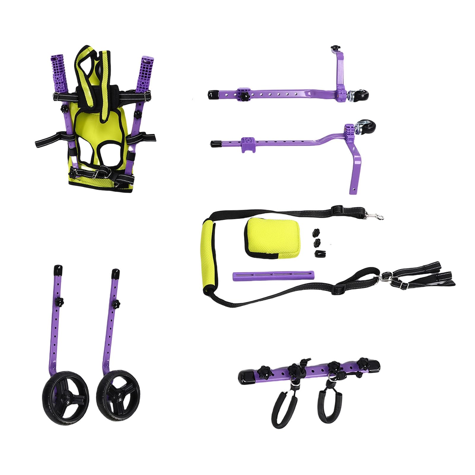 Garsent Sedia a Rotelle per Cani per Gambe Posteriori, Carrello per Sedie a Rotelle del Cane, Carrello Posteriore per Cani a 4 Ruote Integrate per Cani per Esterno e Aiuti di mobilità