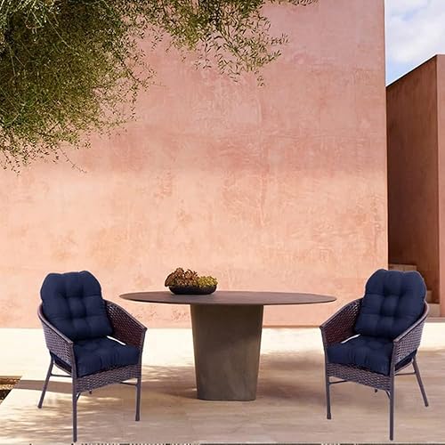 Miniatura 2 de Juego de 2 cojines de silla mecedora, 18.9 x 18.9 in, cojines en forma de U para asiento de silla de mimbre, cojín de asiento copetudo para patio,