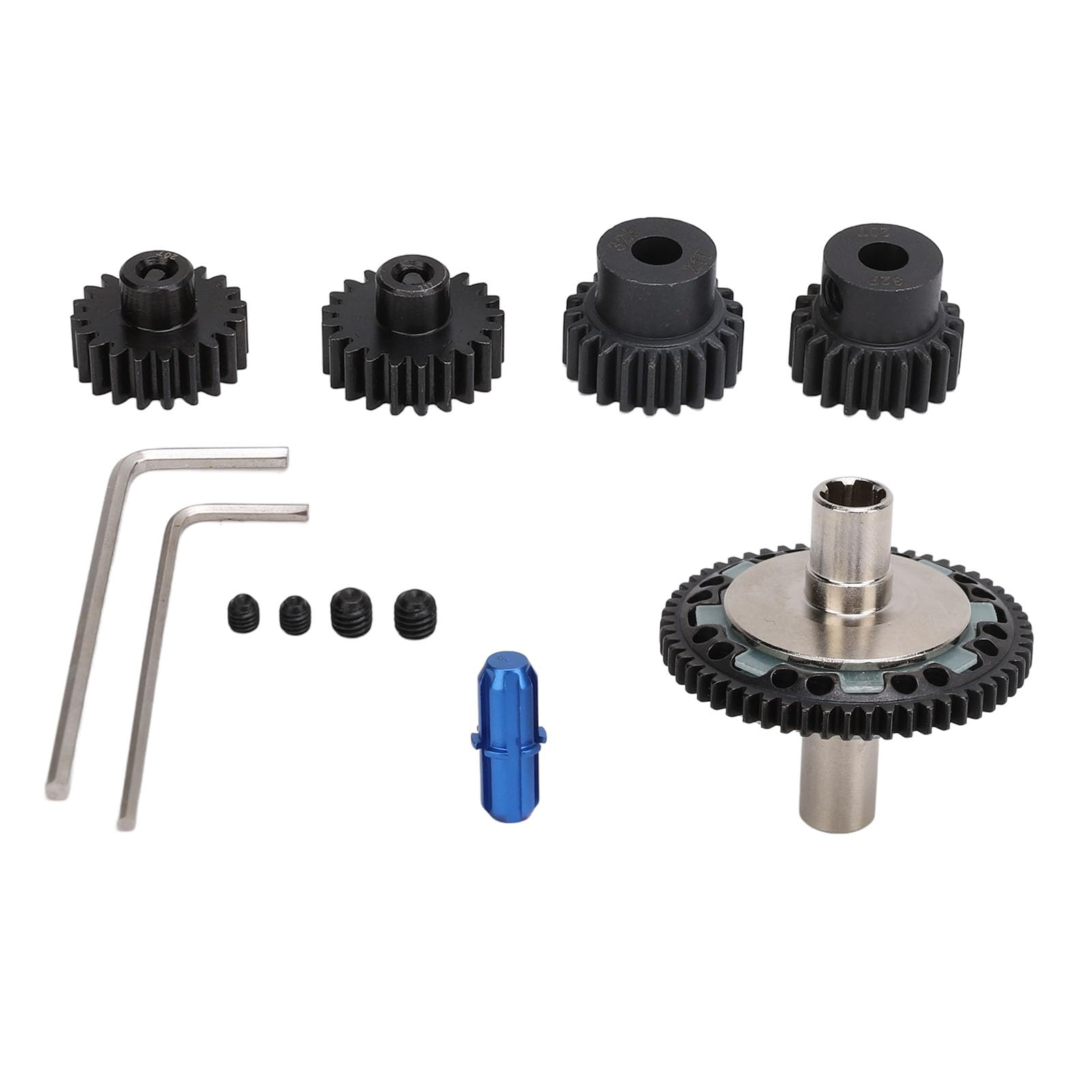 Set di ingranaggi scorrevoli 57T 0.8mod per auto RC, acciaio temprato con ingranaggi motore 20T e 21T, per /10/8 4S rosso (#3)