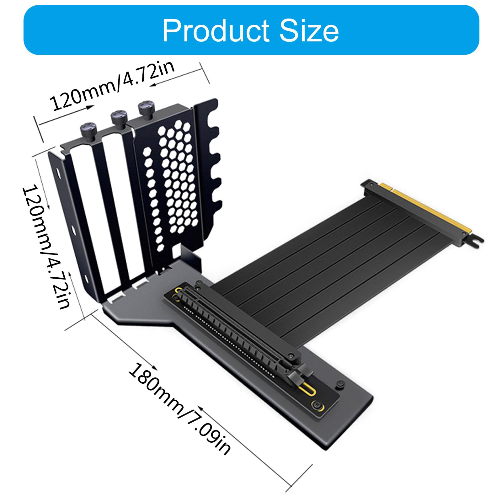 Soporte vertical para tarjetas gráficas PCIE3.0 X16, diseño de soporte para GPU, fácil de instalar para placas base y fundas anchas, mejoras de gráficos