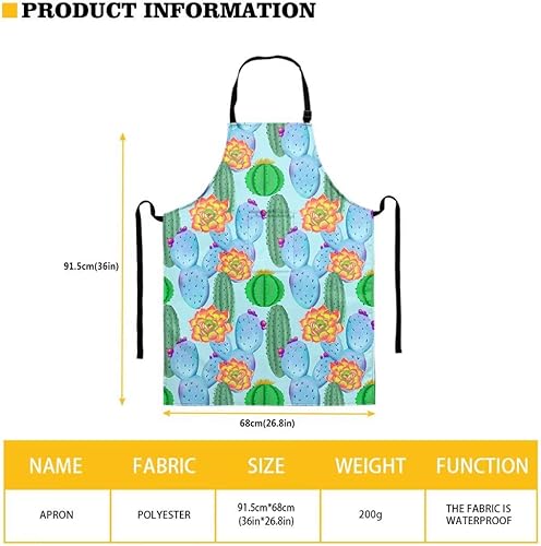 Miniatura 4 de Dellukee Delantal ajustable de cocina con bolsillo para mujeres y hombres, delantales impermeables